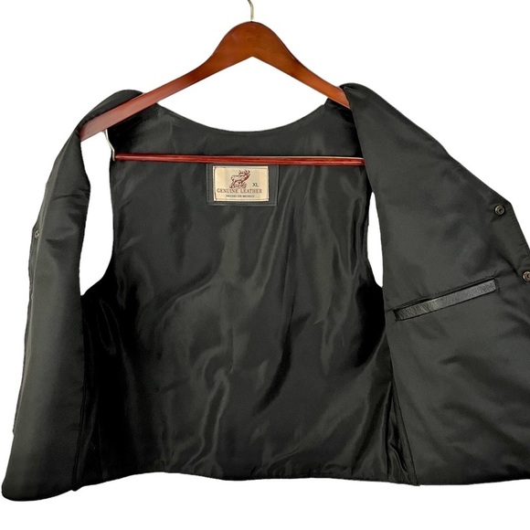 HARLEY DAVIDSON embroidered leather moto vest - Picture 7 of 9